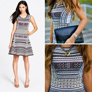 New Diane Von Furstenberg Eleanor Jacquard Fit & Flare Dress Women Dress M $498